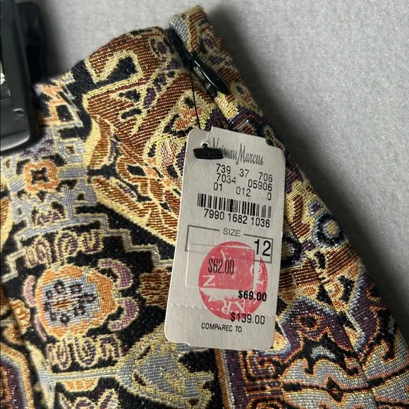 Laundry by Shelli Segal Tapestry Brocade Metallic skirt Old Money Boho Sz 12 - Picture 3 of 6